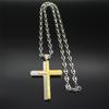 Christian Spanish Bible Cross Prayer Necklace for Women Men Stainless Steel Gold Color Male Chain Jewelry cadenas para hombre