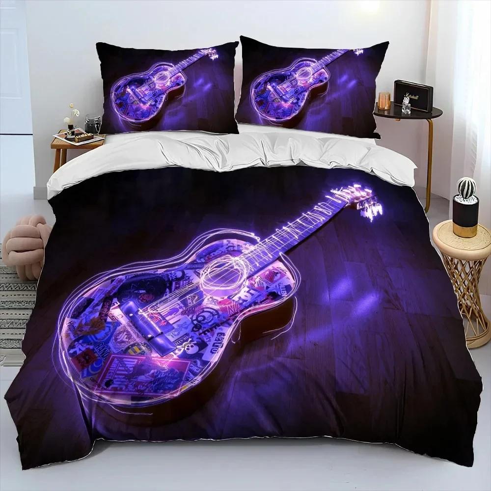 Classical Guitar Electric Guitar Bedding Set Print With Pillowcase Bed Duvet Cover Soft Single Double Queen Super King Size
