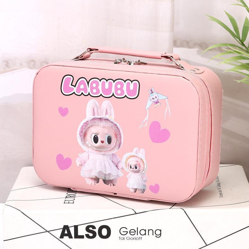 

Многофункциональная ручная косметичка, Портативная косметичка Labubu, Детское хранение, Ручная маленькая квадратная сумка, Большая вместимость 20*14.5*7.2cm розовый