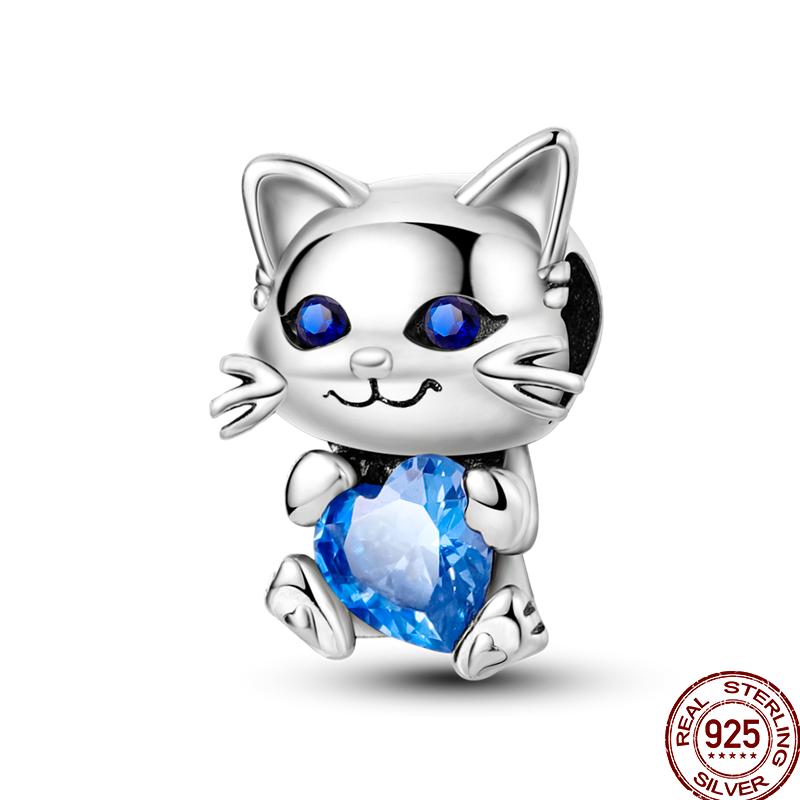 Copper Pet Animal Series Puppy And Kitten Cute Pet Lovely Charm Beads Suitable For 3Mm Original Bracelet Diy