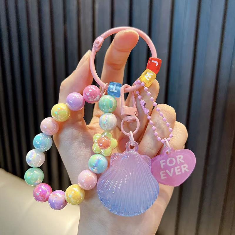 Exquisite Acrylic Beaded Keychain Pendants - Bag Charms & Car Key Lanyards, Ideal Small Gifts for Students.