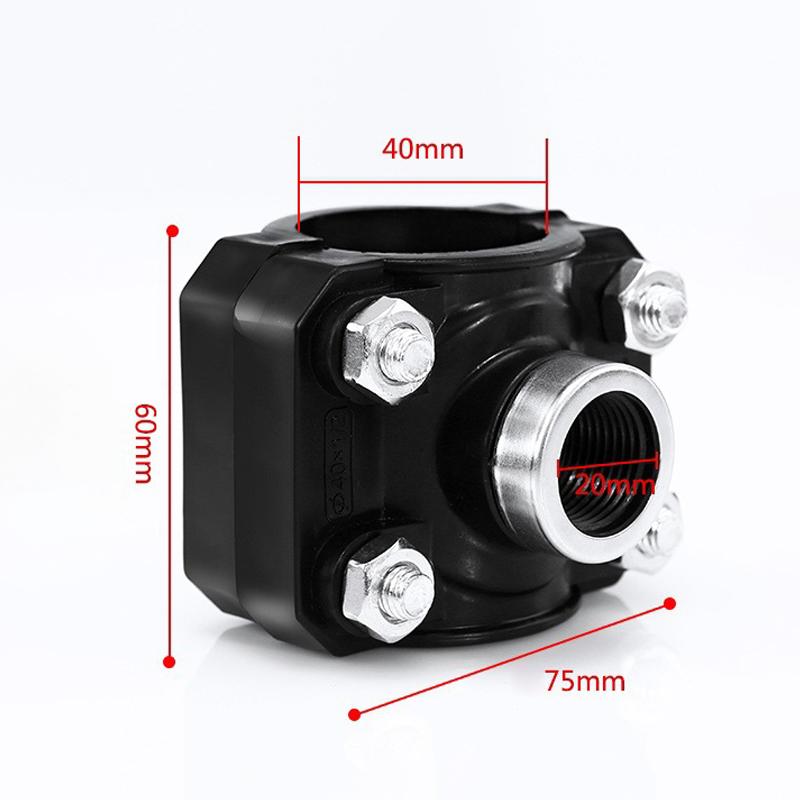 PE Pipe Fitting Clamp 1PC 1/2'' Female Thread Water Splitter Connector for 20/25/32MM Pipes Home Garden Irrigation System