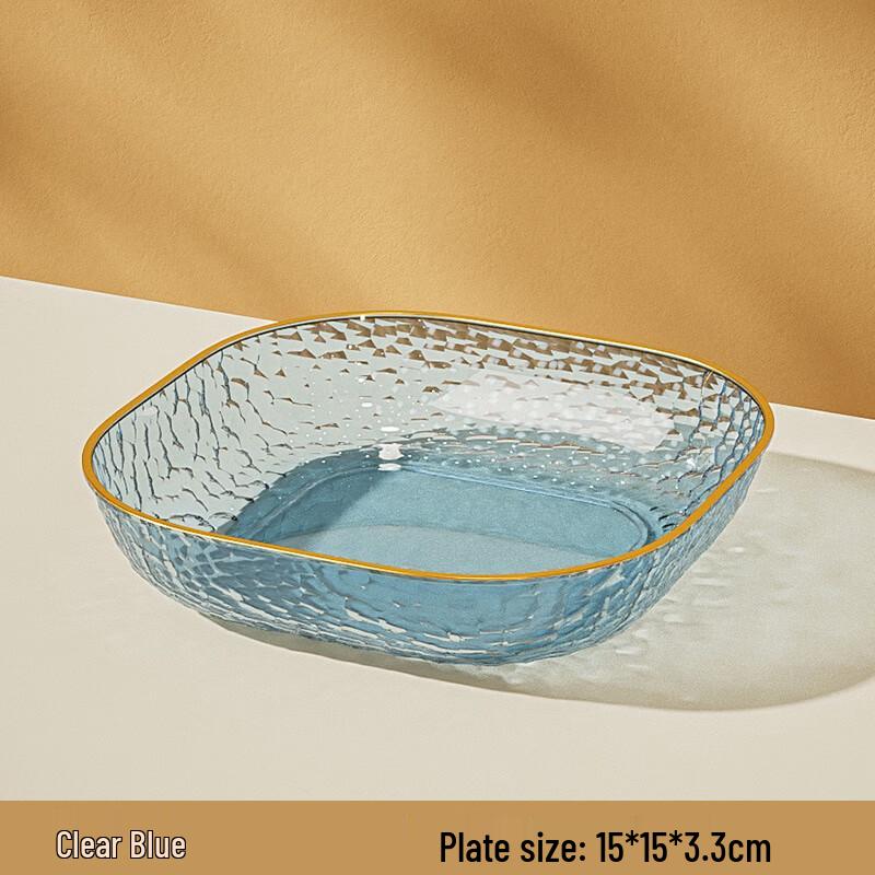 

Shanzhongshan Transparent Blue Gold-Rimmed PET Bone Plate Set with Large Rack