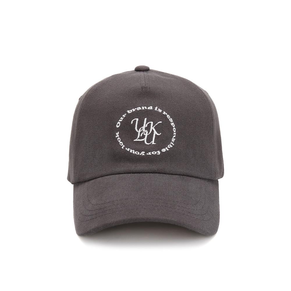 ULUK Lucida C Embroidered Cotton Ball Cap_Charcoal