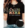 Mama of a Little Wildflower Women's Casual T-Shirt Short Sleeve Round Neck Floral Print Top for Spring Summer