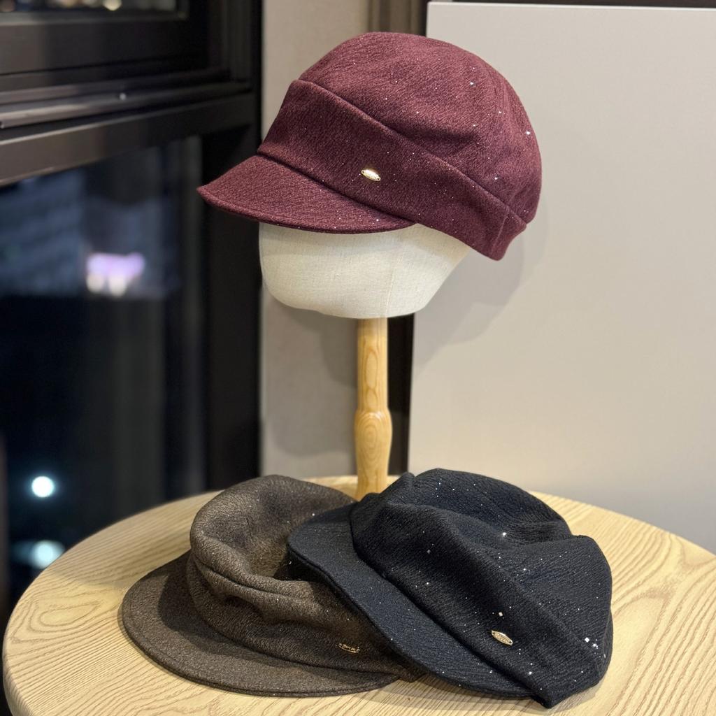 Peaked Cap Women's Autumn and Winter New Fashion Fine Flash Equestrian Hat Retro Versatile High End Newsboy Hat