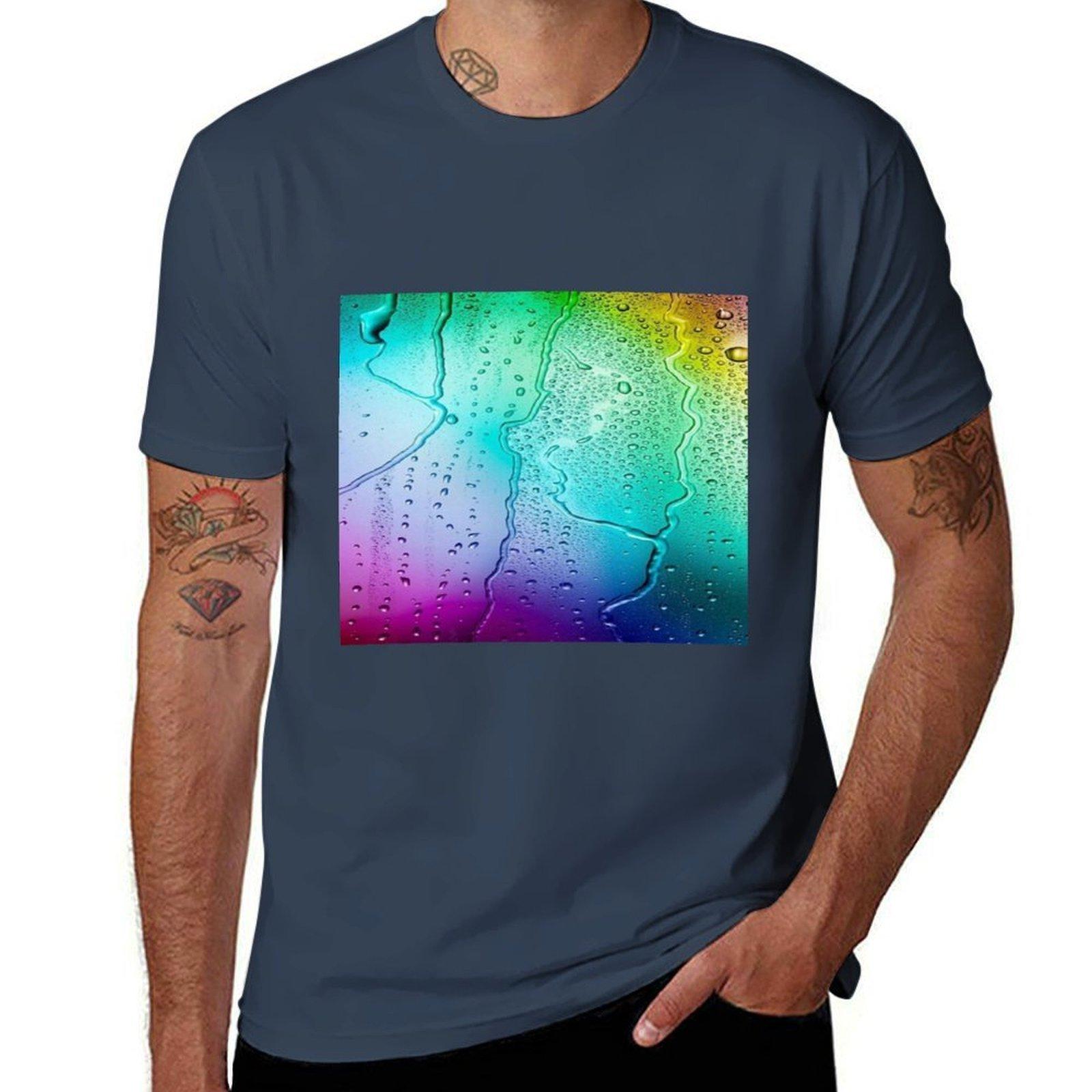 Rainbow Watercolor Design Tshirt Big And Tall Casual Tshirt S