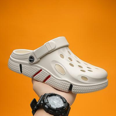 Lochschuhe Herren Plateau Oberbekleidung Rutschfeste Strandsandalen Sport Freizeit Leichte Einfarbige Slipper Herren