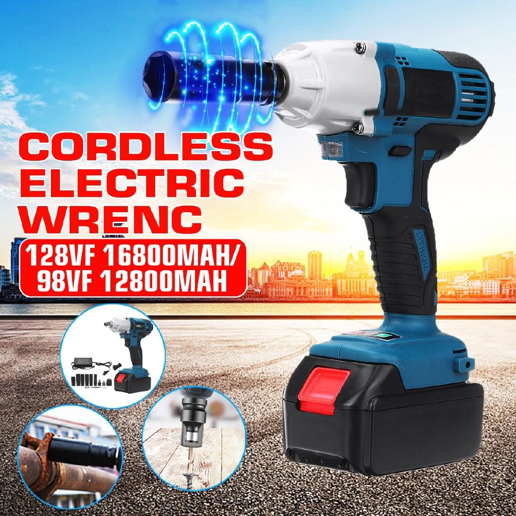 128VF/98VF Electric Impact Wrench Drill 320Nm Cordless Screwdriver Socket Wrench Li Battery Hand Drill Power Tools