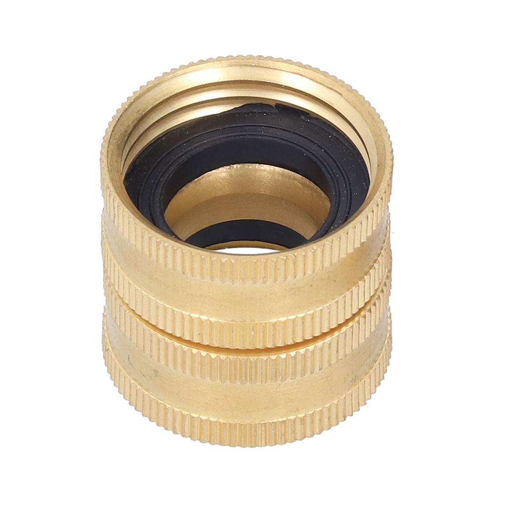3Celsius4in Brass Water Pipe Connector, Double Threaded Garden Hose Adapter Joint, Brass Water Hose Connector Withstands 200PSI, for All 3Celsius4in G