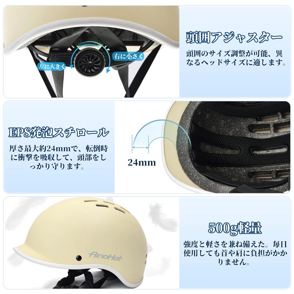 Rongbenyuan Bicycle Helmet with LED Adult 18 Road Bike Impact Adjustable Chin Sun CE Certified Light, Size, Vents, 58-62cm, Lightweight, Sports,