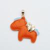Instant Wealth Leather Keychain with Cartoon Pony Pendant for Couples – Trendy Bag and Car Accessory
