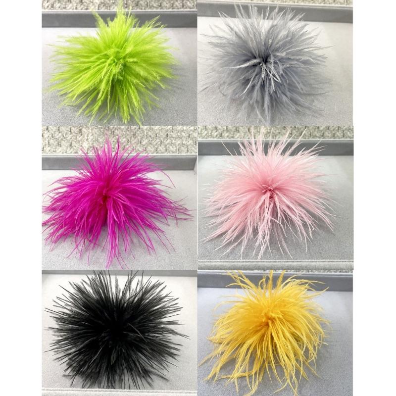 Feather Brooch Scarf Clip Brooches Lapel Pins Dress Accessories Ostrich Feather Material Corsage Pin Feather Lapel Pins