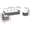 VidaXL Salon de Jardin avec Coussins 6 pcs, Canapés de Terrasse, Ensemble de Meubles de Patio, Mobilier d'Extérieur, Noir 3225859