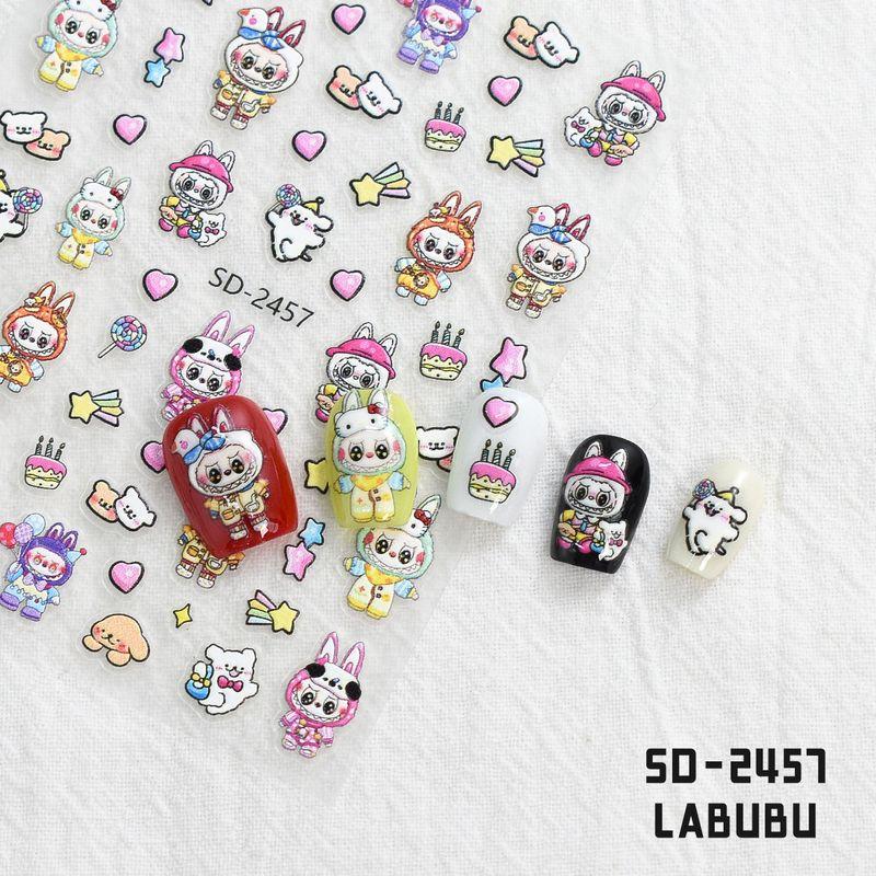 

ZM New Arrival Labubu Nail Sticker Color Automobiles Curtain Cloth Net Red Cartoon DIY Funny Personality Nail Patch [Labu Nail Art Sticker] SD-2457 (one)
