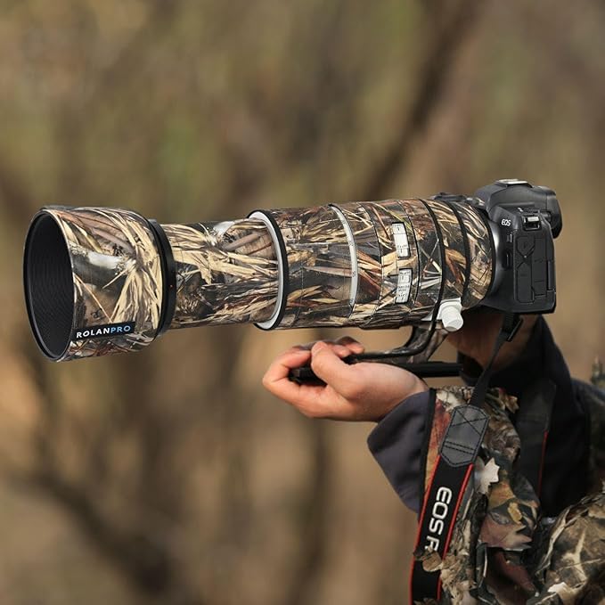 ROLANPRO Waterproof Lens Cover for Canon RF USM Camouflage Rain Cover 100-500mm F/4.5-7.1 L, - #39, Grass-Proof