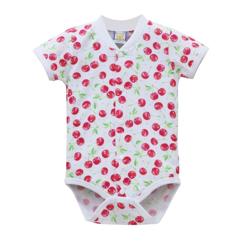 Baby 100% Cotton Short Sleeve Romper Boys And Girls Summer Printing O Neck Snap Button Newborn Clothing
