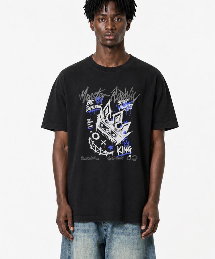MONSTER REPUBLIC Crown Blue T-Shirt Black_9184