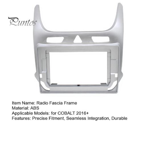 Double Din Dash Kit 10-Inch Car Radio Fascia Frame for Cobalt 2016+, Center Console Silver Mounting Faceplate Navigation Bracket, Stereo Install Bezel