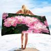 Microfiber Pink Flowers Beach Towel Blanket,Sandproof Quick-dry Swimming Floral Flowers Bath Pool Towel for Travel Camping Yoga