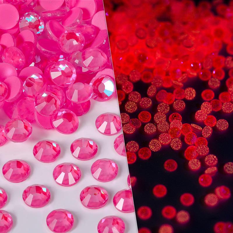 Nagelkunst-Schmuck, leuchtender Protein-Diamant mit flachem Boden, Glaskristall-Aufkleber, Diamant, DIY-Nagelkunst, Diamant-Schmuck, Zubehör, Nageldiamant