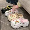 Women's Baotou Platform Trend Heighten Hole Shoes Outdoor Non Slip Lightweight Comfortable Sandals Hawaii Casual Half Shoes