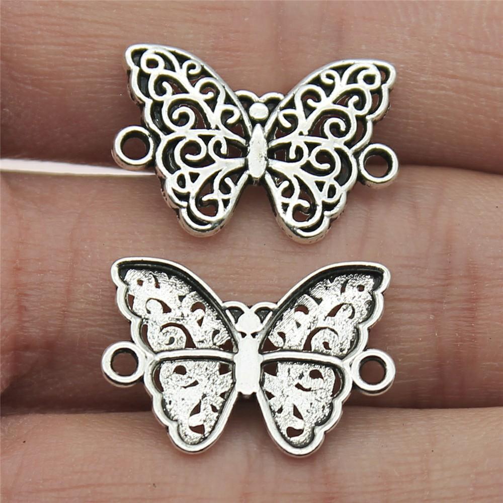 20 Stück Verbinder-Anhänger Blume DIY Schmuckzubehör Für Schmuckherstellung Zubehör Antik Silberfarbe Verbinder-Anhänger
