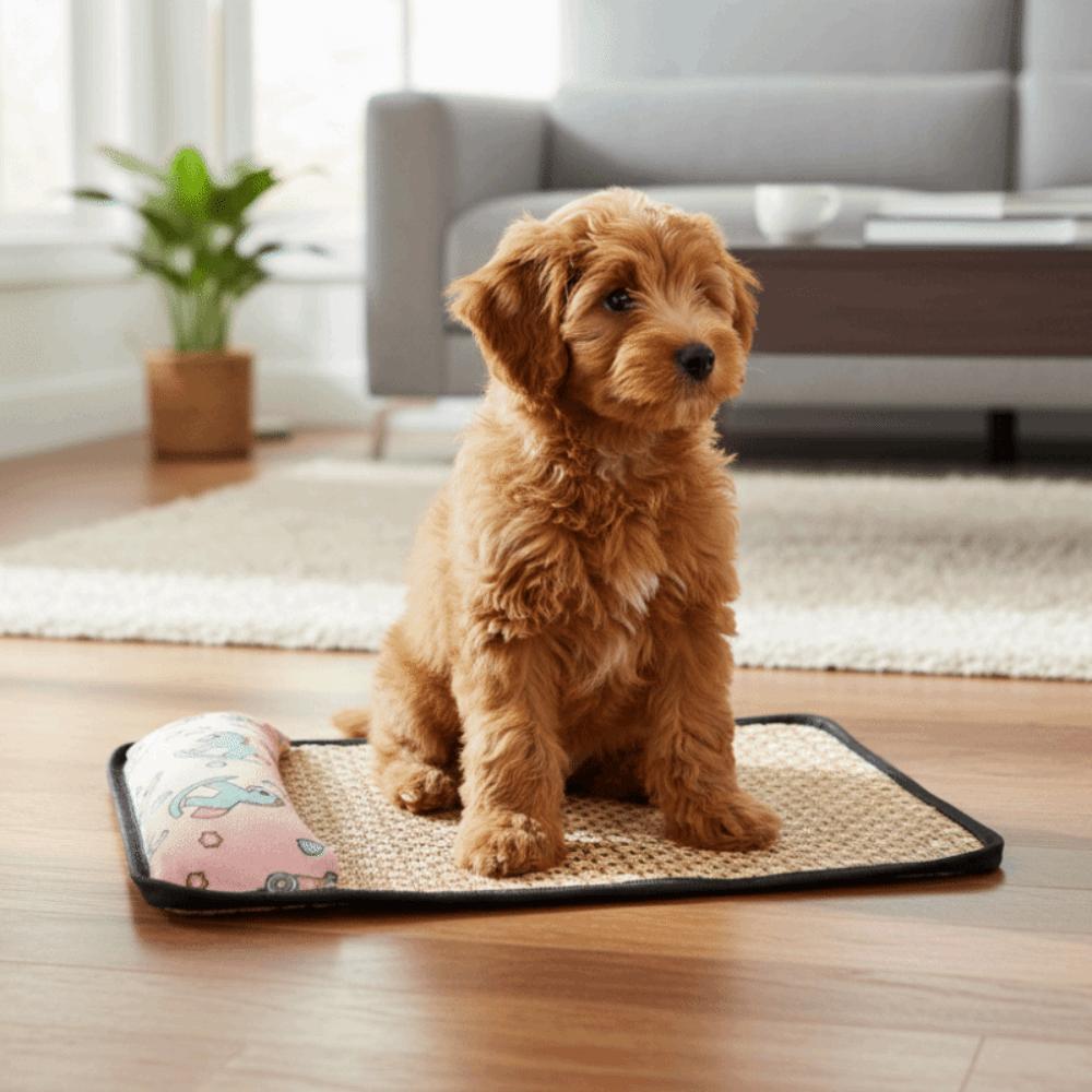 Rattan Weave Pet Cooling Mat Breathable Cat Cooling Pad Waterproof Dogs Floor Cushion Outdoor