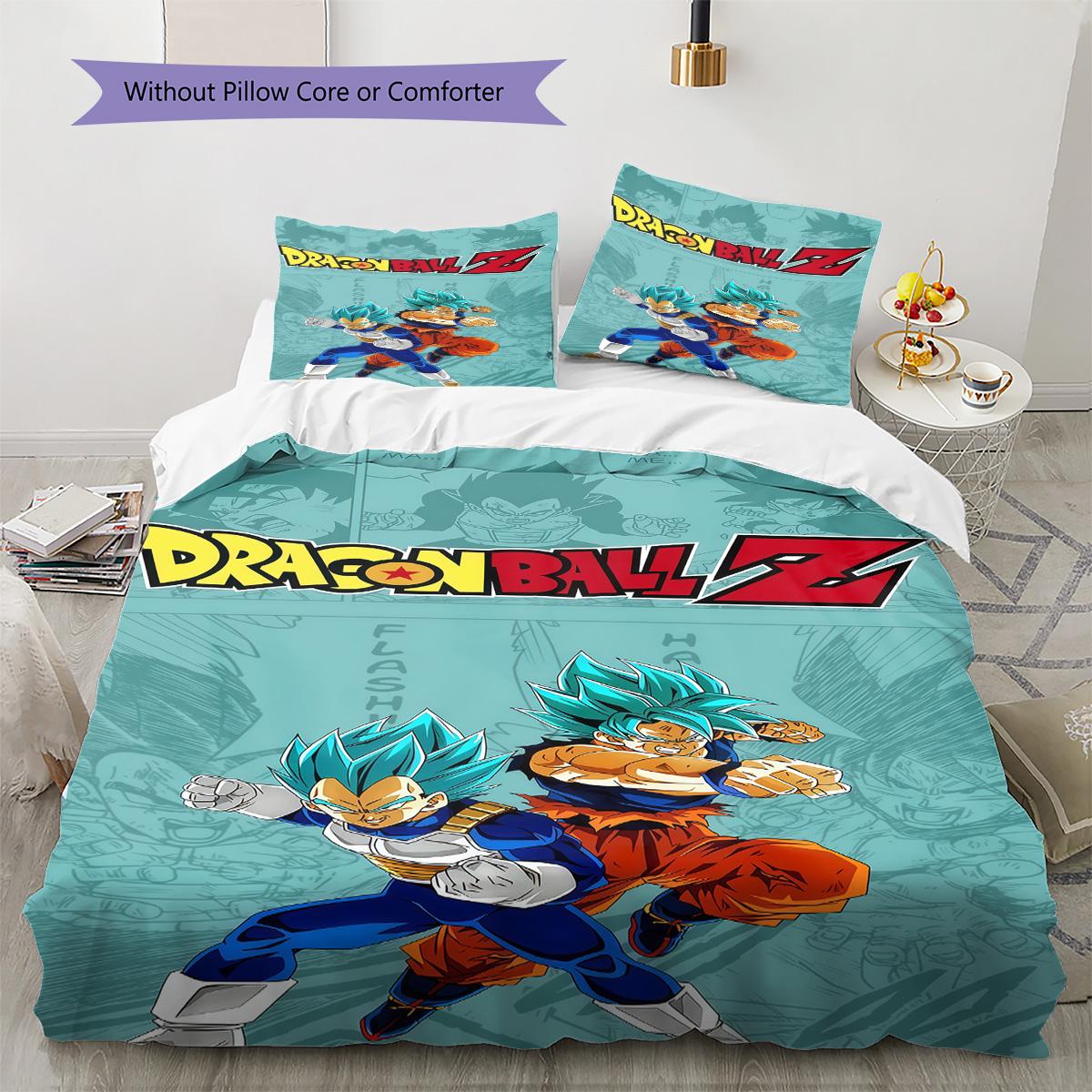 

Dragon Ball Queen Size Bedding Set Soft Duvet Cover Pillowcases Durable for Bedroom 135x200cm