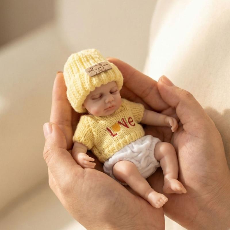 

Simulation Newborns Doll with Eyes Closed Soft Body for Toddler Cognitive Pretend Play Activity Comfort Companion Toy 1