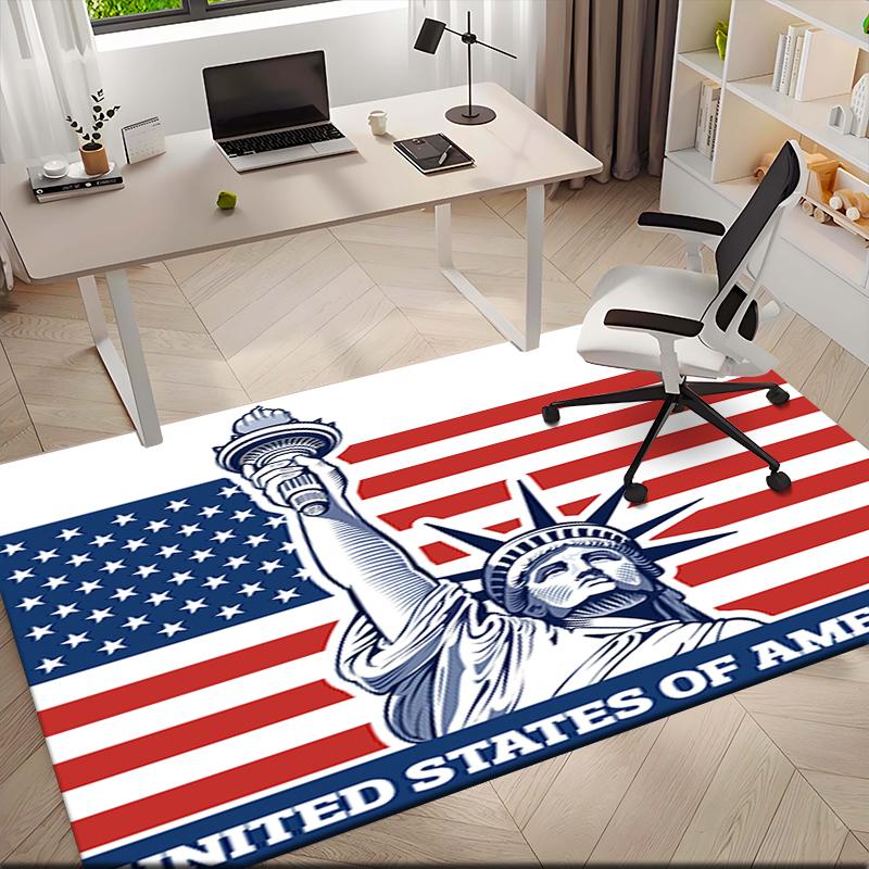 1pc Statue of Liberty, USA Carpet Rug for Living Room Bedroom Home Sofa Decoration,Kids Play Non-slip Floor Mat
