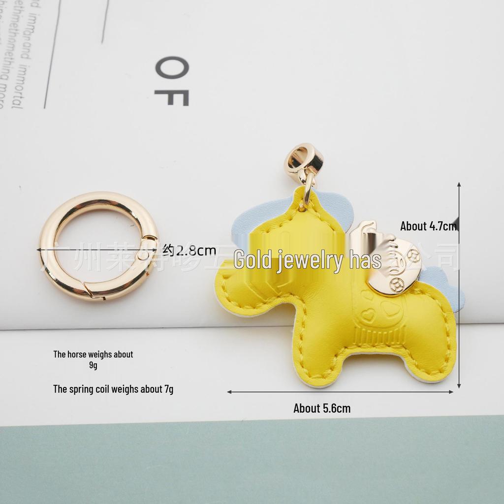 Exquisite Leather Couple Keychain Pendant for Car or Bag