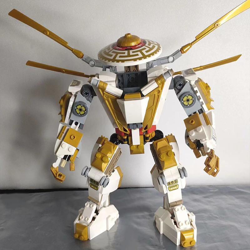 Kompatibel mit Ninjago Goldenem Mech-Krieger Intelligenter Baustein Lernspielzeug Modell Neujahrsgeschenk