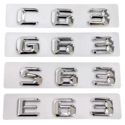 3D ABS Black Chrome Letters For S63 G63 C63 E63 AMG W205 W204 W213 W212 W222 W221 W463 Logo Emblem Sticker Accessories