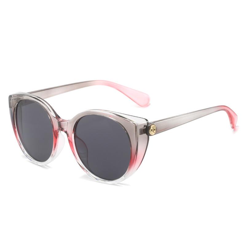 Large Frame Cat Eye Sunglasses, Personalized Colorful Contrasting Glasses, Women With The Same Sunglasses