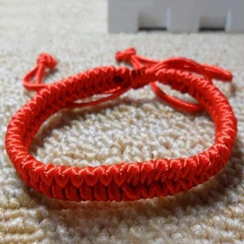 4 st kinesiska lyckliga röda snöresarmband för lycka, framgång och skydd Vackra välsignelser smycken Grossist