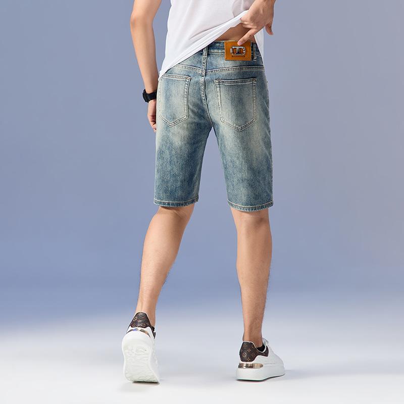 Cropped Jeans Men's Fit Straight-leg Casual Mid-pants Men's Handsome Summer New Style