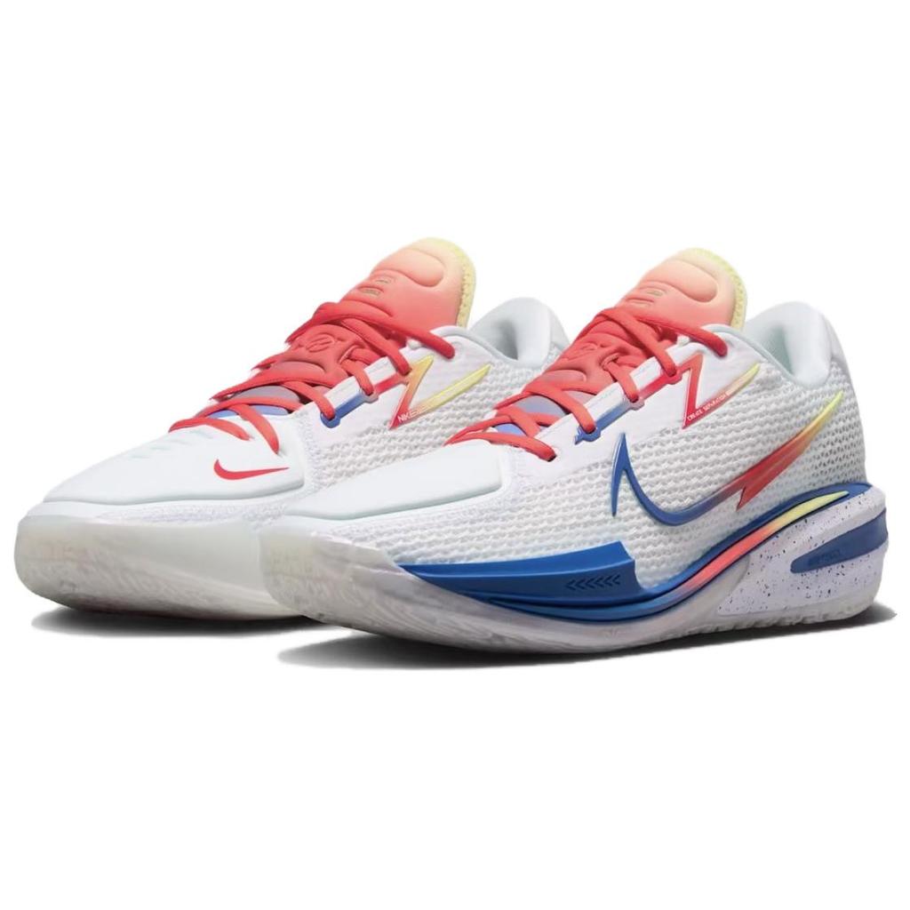 TITAN X Nike Air Zoom GT Cut Basketball Shoes Unisex Low Top White/Pepper Red/Neon Green/Starry Blue IU0780-100