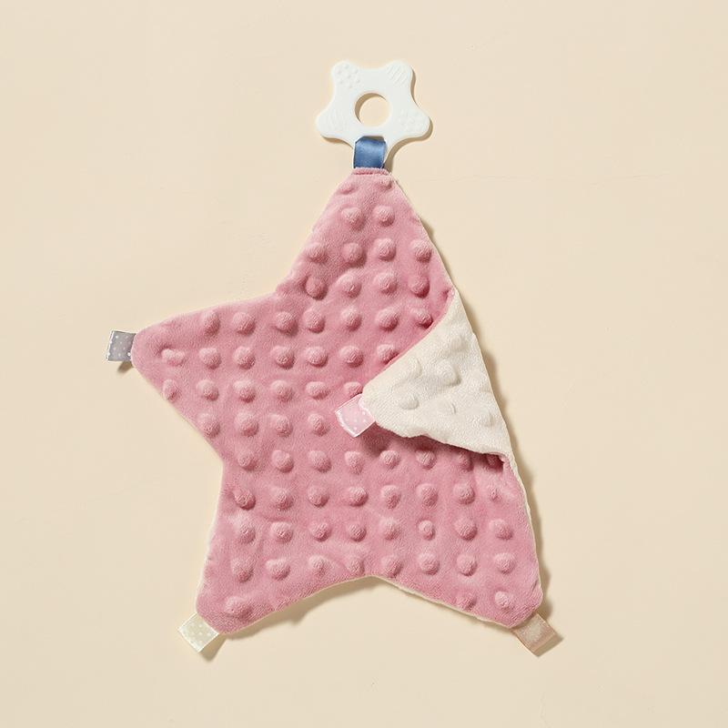 Baby Soothing Towel Teether Plush Toy Soft Bean Fleece Sleeping Hand Puppet for Infants