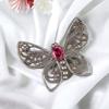 Natural Gemstone Butterfly Pendant, Elegant And Artisan Jewelry 925 Silver 1.66" CP-13