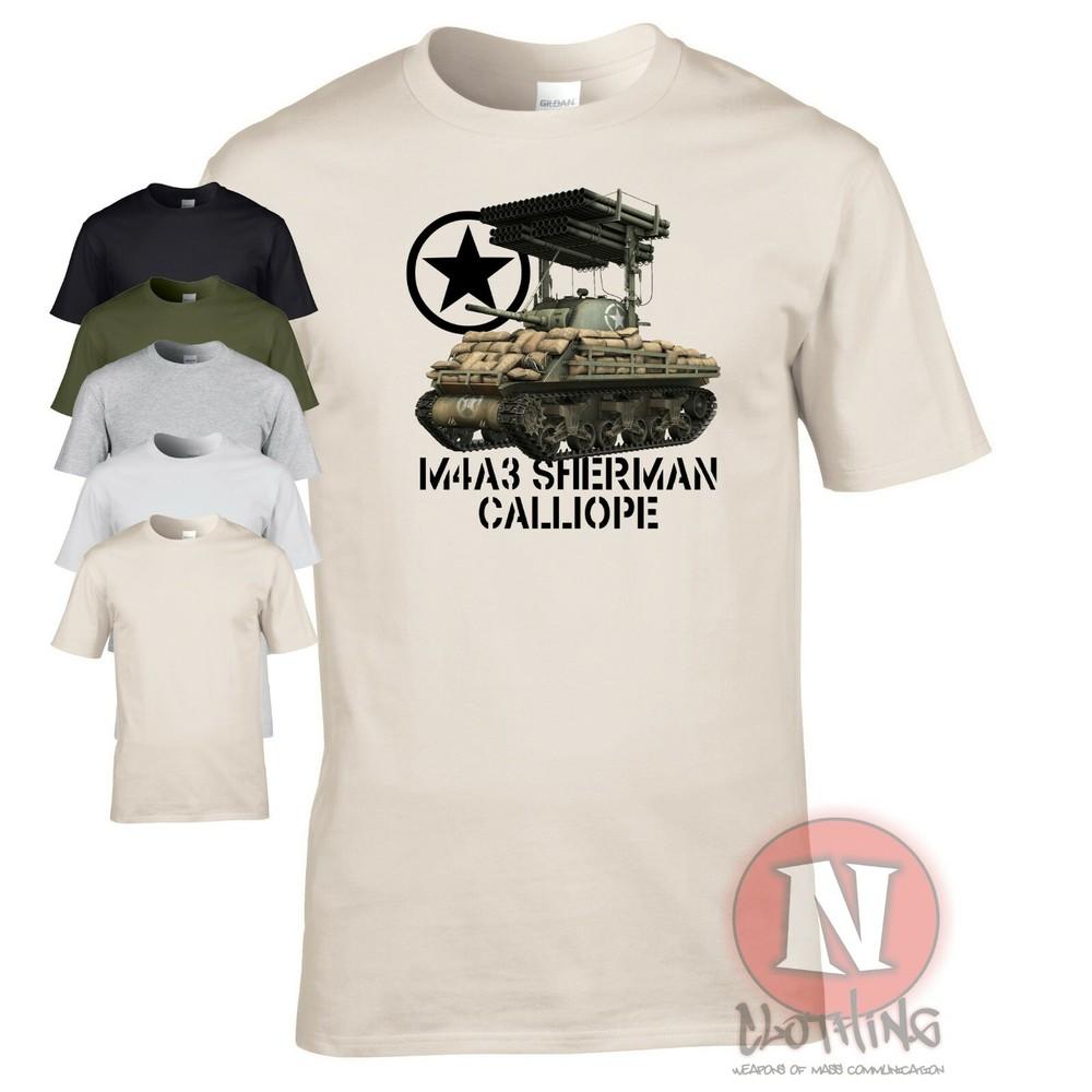 M4 Sherman Calliope Tank T-shirt T34 Rocket Launcher Allied Vehicle WOT US Army