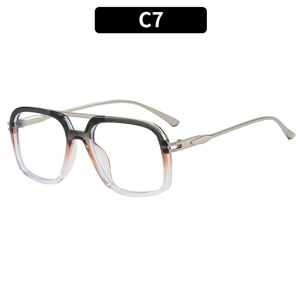 Stylish Women's Double-Bridge Blue-Light-Blocking Non-Prescription Glasses Frames for Street Style