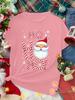 Fashion Summer New Women's Round Neck Cartoon Santa Claus Pattern Letter Printed Short Sleeve Casual Comfortable Fashion T-shirt