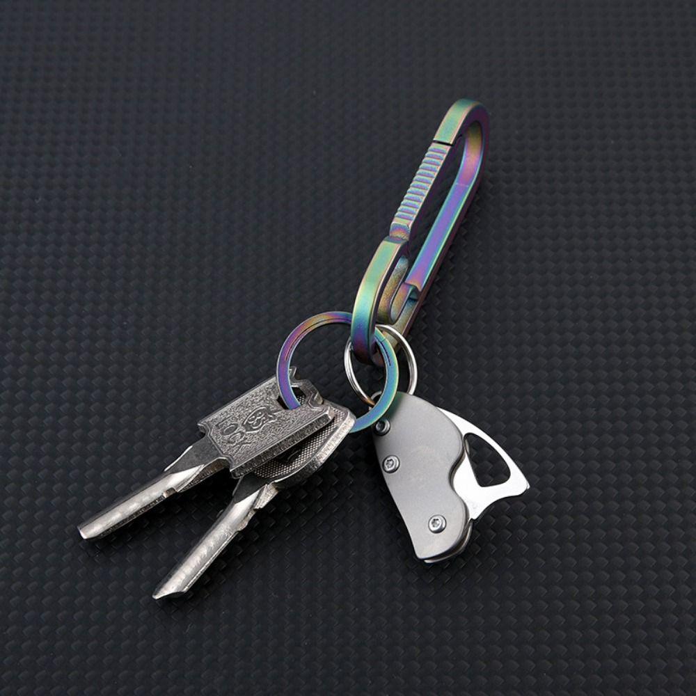Keychain Pendant Mini Folding Cutter High Hardness Rust-resistant Portable Sharp Cutter Titanium Alloy Multi-purpose