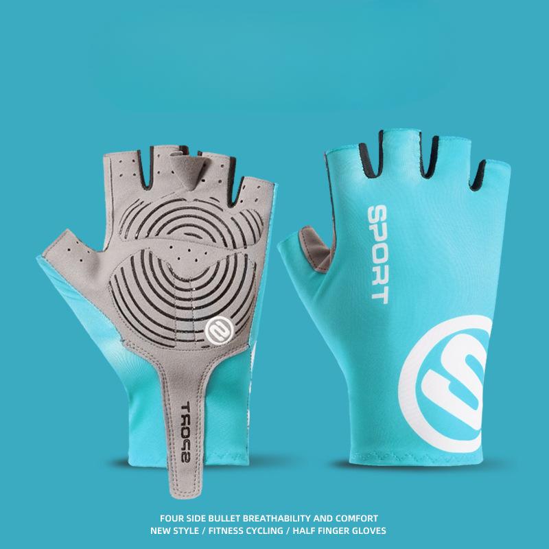 Half Finger Cycling Gloves for Men and Women In Summer Exposed Finger Thin Ice Silk Driving Breathable Non Slip Lure Fishing Sun Protection Gloves