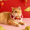 Hand Woven Cat Collars Adjustable Red New Year Dog Scarf Tassel Fortune Spring Festival Decoration Pet New Year Accessories