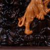 Agarwood-Inlaid Sandalwood Card Holder with Dragon & Tiger Motif – Chinese Style Pendant Plaything