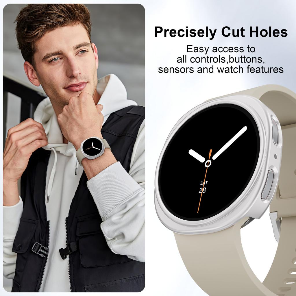 Cover Case For Samsung Galaxy Watch 8/8 Classic 46mm 40mm 44mm Screen Protector PC Hollow Bumper Shell Galaxy Watch 8 Protective