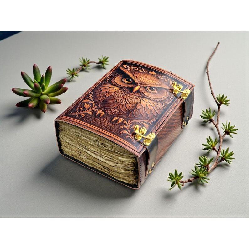 Owl Leather Grimoire | Witchcraft Spell Book, Handmade