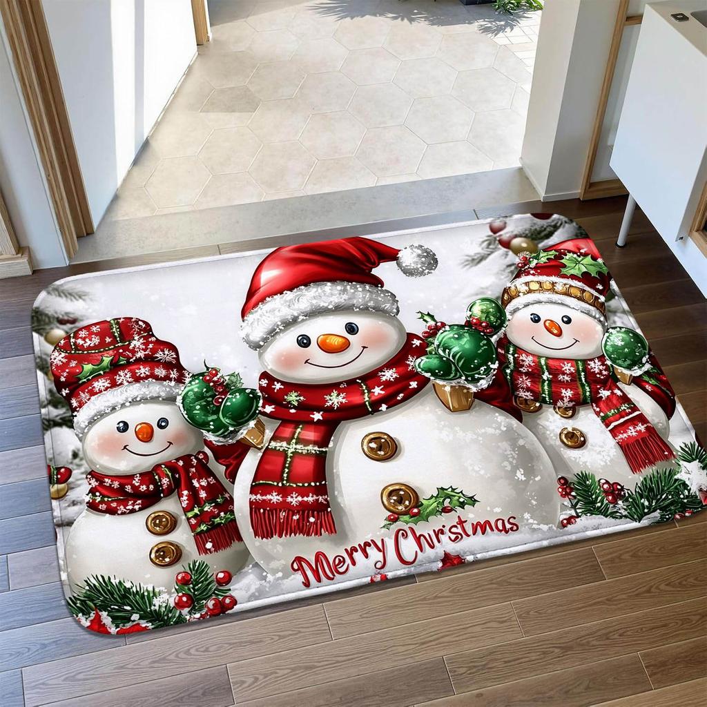 Weihnachtsbaum bedruckte Fußmatte rutschfeste Matte für Eingang Waschbecken kleiner Teppich saugfähige Fußmatte Türmatte weich und bequem